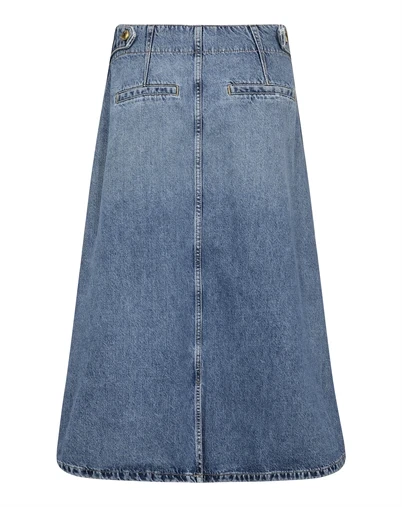 Mos Mosh - MMLeala Denim Nederdel - Mid Blue